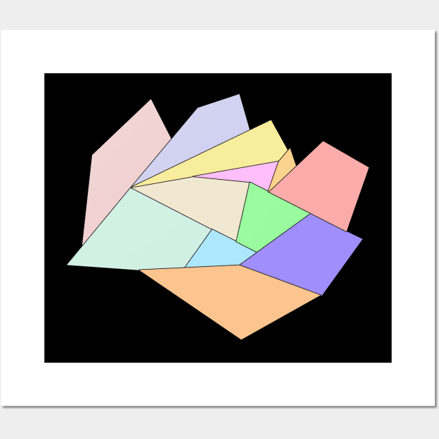 Pastel colored geometric shapes forming a united whole Wall Art by strangelyhandsome